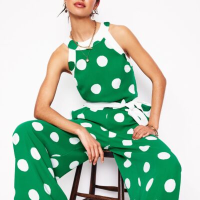 Boden Colourblock Halter Jumpsuit