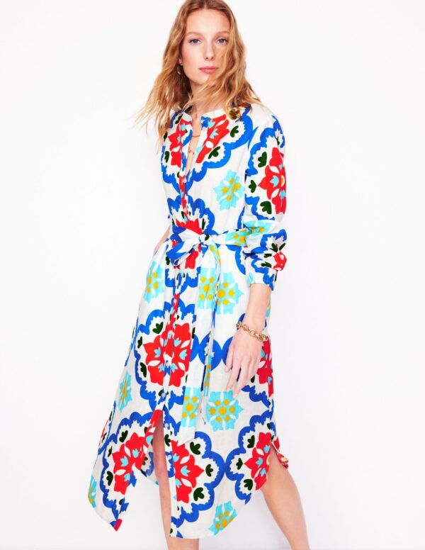 Boden Straight Linen Shirt Dress