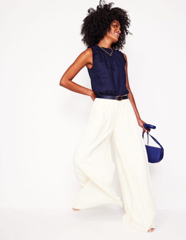 Boden Pleated Wide Leg Trousers