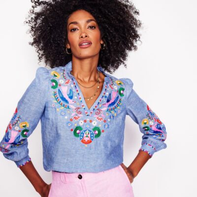 Boden Grace Linen Top