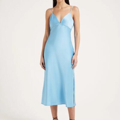 First Mse Oriana Satin Midi Dress