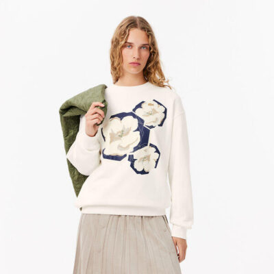 Lacoste Oversized Flower Sweatshirt
