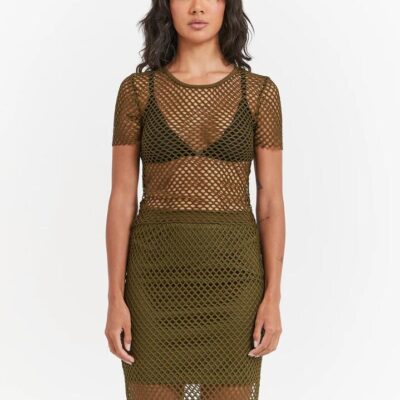 Beyond Her Ruby Mesh Top