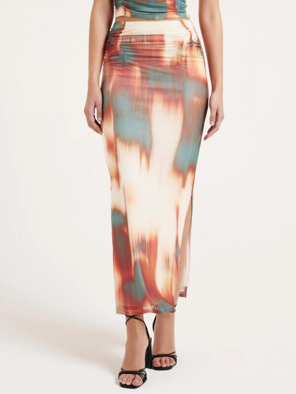 First Mse Senya Mesh Midi Skirt