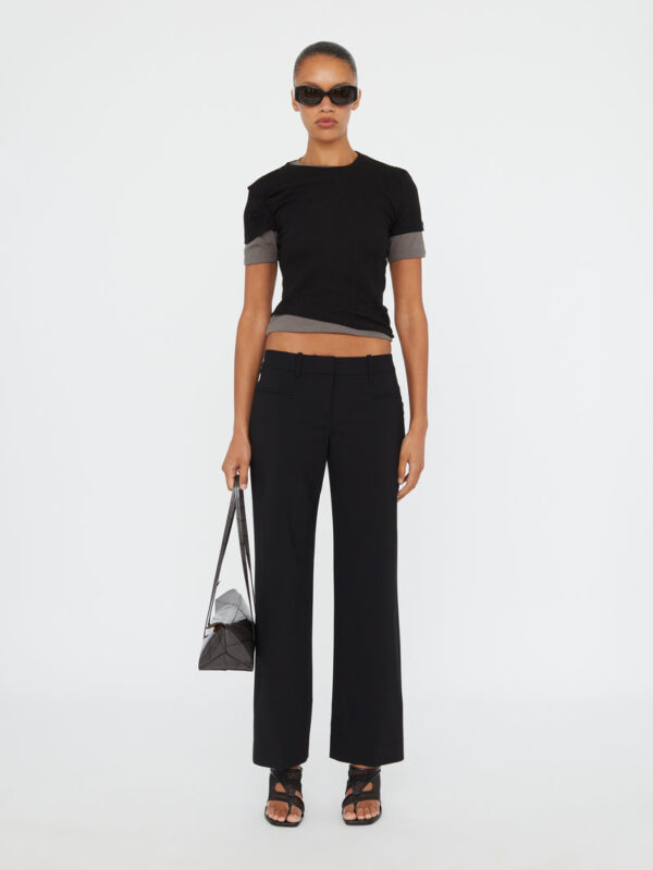 Christopher Esber Sheer Ribbed Overlay Loophole Tee - Image 2