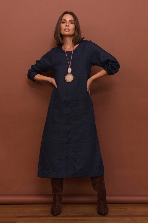 Adrift Hazel Linen Midi Dress - Image 2