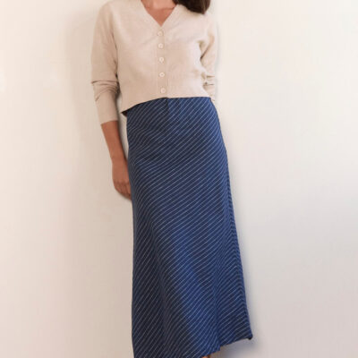 Adrift Katie Bias Cut Linen Skirt