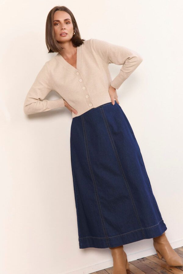 Adrift Maddy Denim Maxi Skirt