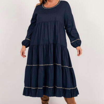 Adrift Sabre Poplin Embroidered Dress