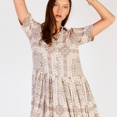 Cowgirl Surfer Nudo Pleated Mini Cream