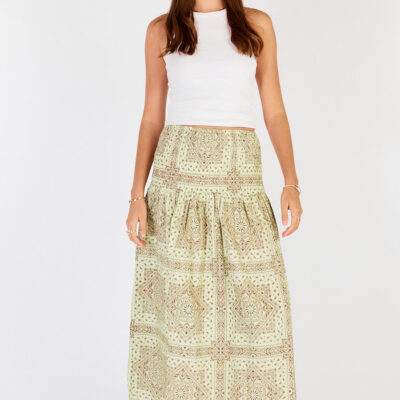 Cowgirl Surfer Nudo Shirred Skirt Mint