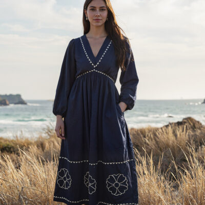 Adrift Farrah Poplin Embroidered Dress