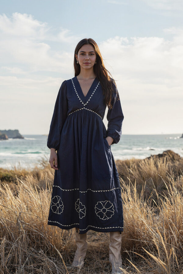 Adrift Farrah Poplin Embroidered Dress