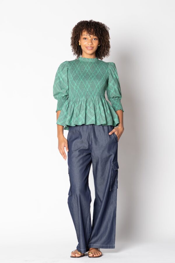 Itami Liv Top Tartan Green