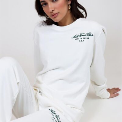 Autry Embroidered Logo Crew Neck Sweatshirt White
