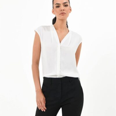 FORCAST Adelaide V-neck Cap Sleeve Top