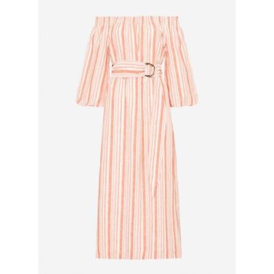David Lawrence Sanna Stripe Linen Dress