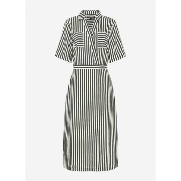 David Lawrence Cerys Stripe Wrap Dress