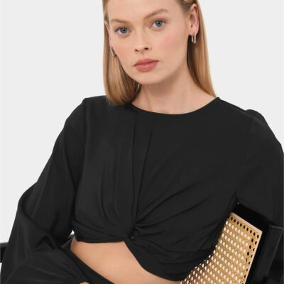 FORCAST Zyana Knotted Front Top