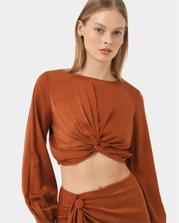 FORCAST Zyana Knotted Front Top