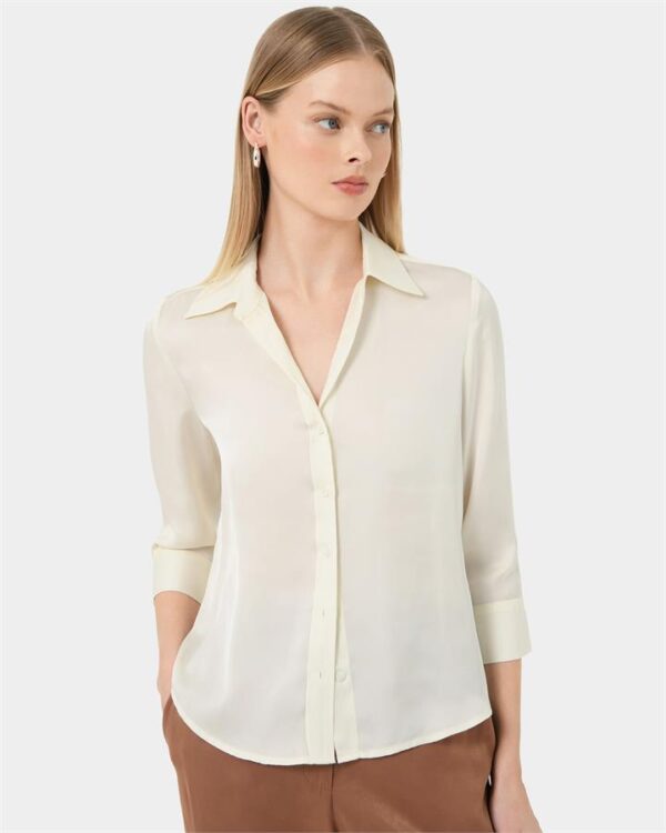 FORCAST Hailee 3/4 Sleeve Satin Blouse