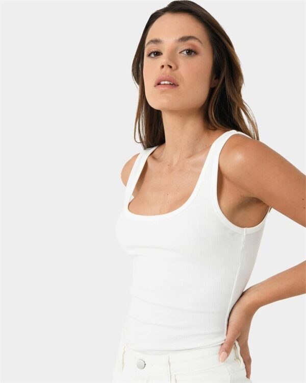 FORCAST Devin Ribbed Singlet Top