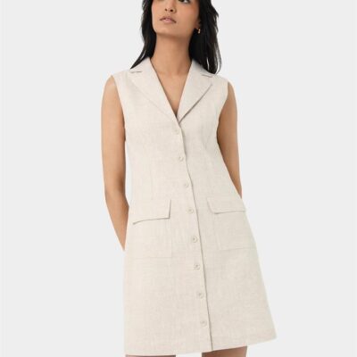 FORCAST Valeria Buttoned Linen Dress