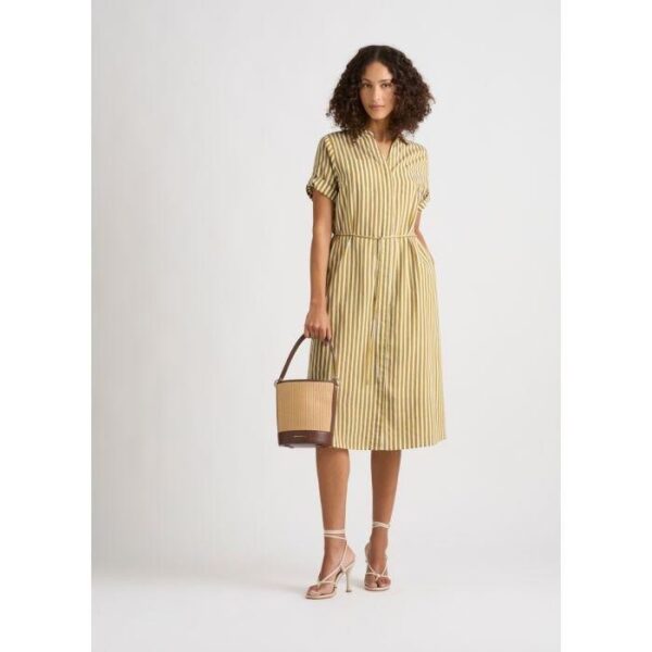 David Lawrence Olympia Stripe Shirt Dress