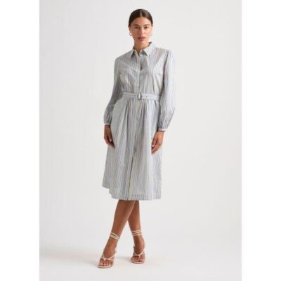 David Lawrence Kairi Striped Cotton Dress
