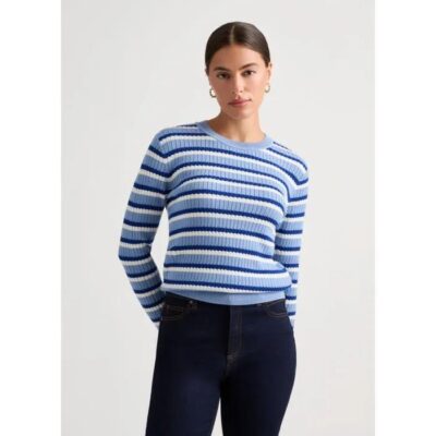 David Lawrence Striped Cable Knit
