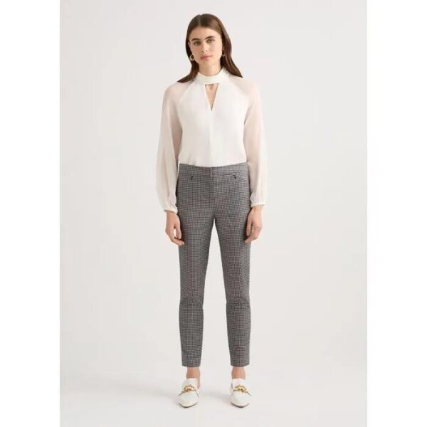 David Lawrence Sarah Dogtooth Cotton Pant