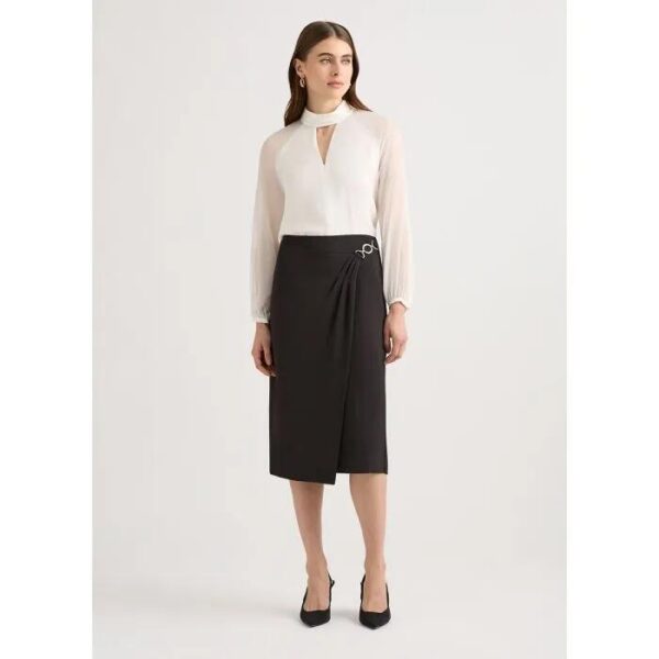 David Lawrence Chia Crepe Wrap Skirt