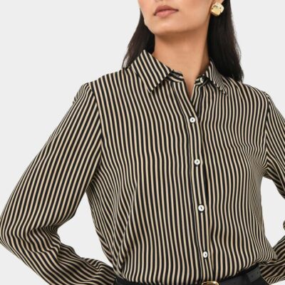 FORCAST Wanda Stripe Satin Shirt