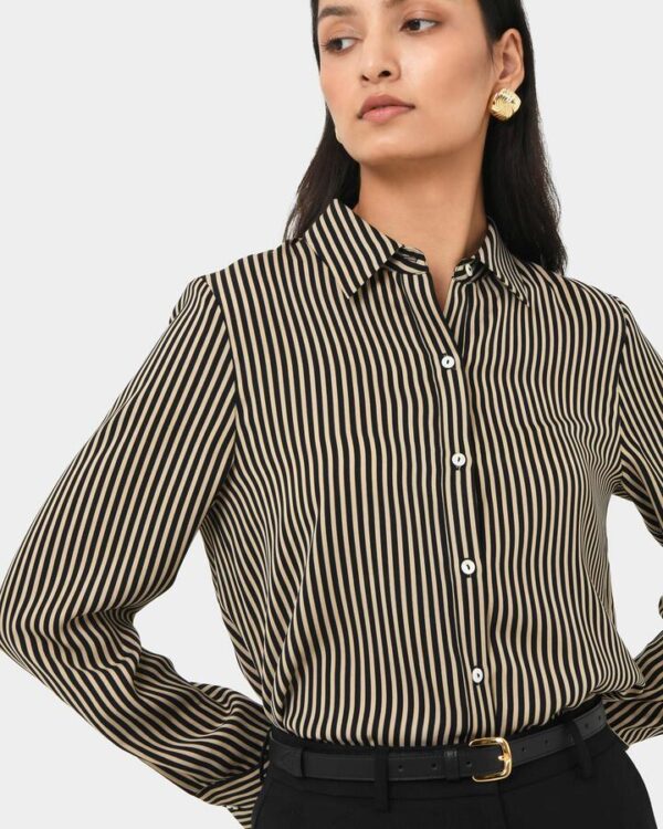FORCAST Wanda Stripe Satin Shirt