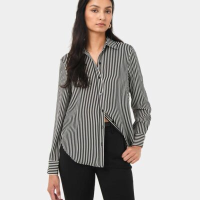 FORCAST Wanda Stripe Satin Shirt