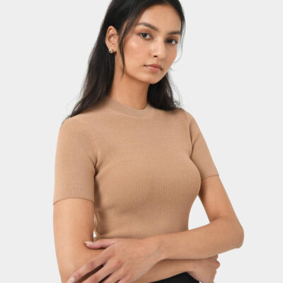 FORCAST Murphy Crop Knit Top