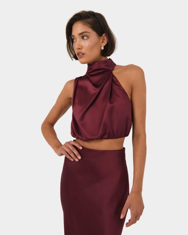 FORCAST Kaye Asymmetric Cowl Neck Top