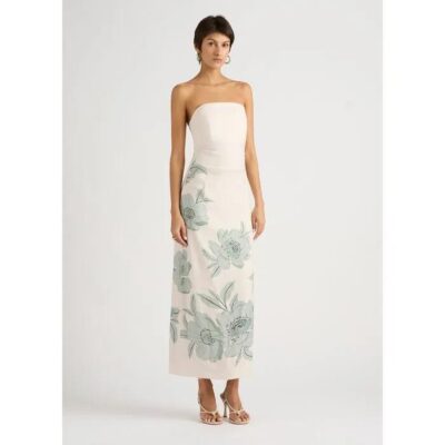 David Lawrence Atlanta Strapless Linen Rich Dress