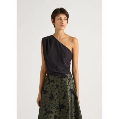 David Lawrence Ellerie Asymmetric Silk Top