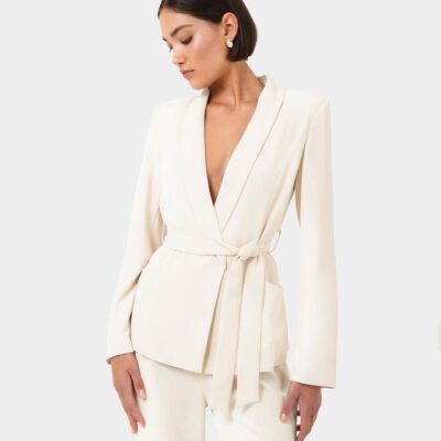 FORCAST Rain Belted Blazer