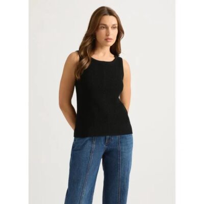 David Lawrence Anni Linen Blend Knit Tank