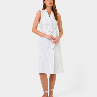 FORCAST Ria Stripe Cotton Blend Dress