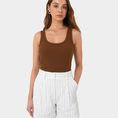 FORCAST Ria Stripe Cotton Shorts