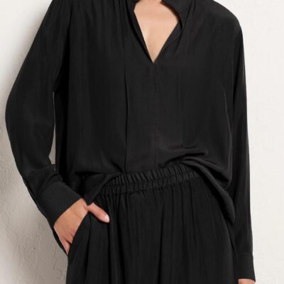 MELA PURDIE BEVEL NECK SHIRT