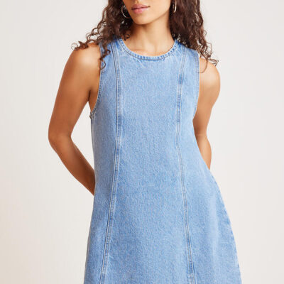 Ena Pelly Reese Mini Dress Mid Blue Wash