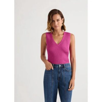 David Lawrence Polly Rib Knit Tank