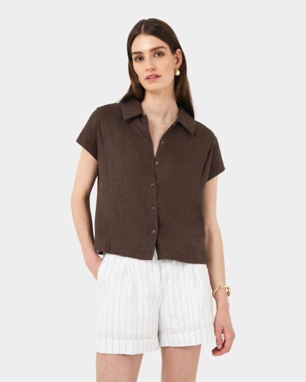 FORCAST Ami Linen Collar Shirt