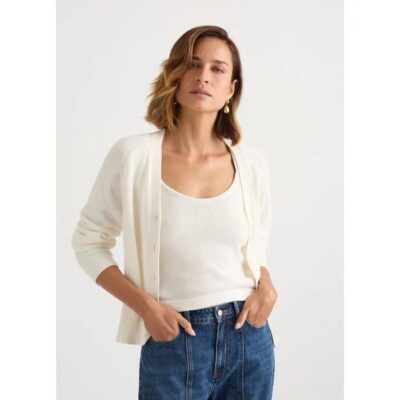 David Lawrence Myla Linen Blend Cardigan