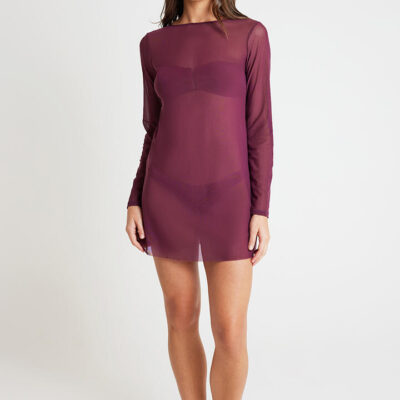 Bond-Eye Swim Gisele Mini Dress Amaranth Mesh