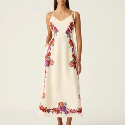 MOS The Label Frida Embroidery Maxi Dress